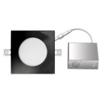 FLP4SG-10W-30/40K - CARRÉ - ORIENTABLE - BOUTONS DE SÉLECTION 30K OU 40K. LED 10W - 750 LUMENS. 47/8 DIAM. X 15/8 H. ANG