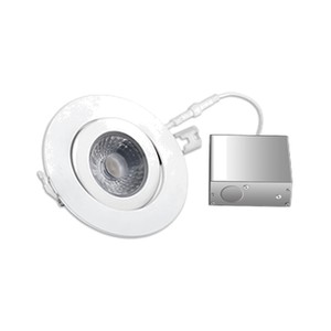 FLP6G-15W-30/40K - ROUND, GIMBAL, SELECTION SWITCHES 30K OR 40K, LED 15W, 1100 LUMENS. 38° BEAM ANGLE. 7 DIA. X 23/4 H. CUT-OUT 61/4. OPTIONAL PF-614 MOUNTING FRAME