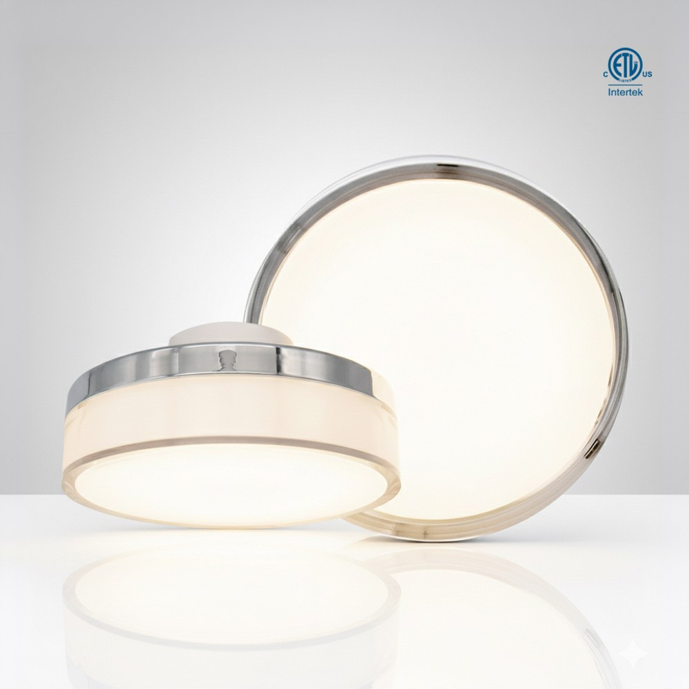 IP65 WET LOCATION (OUTDOOR) - 7" FLUSH MOUNT W/ ADJUSTABLE CCT. 15W - 1200LMNS - 120V TRIAC DIMMING (2700K - (FM2-7-WET-CH)