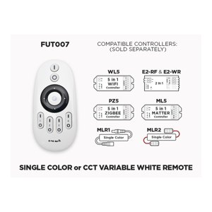 FUT007 - 4 ZONE RF REMOTE SINGLE COLOR OR CCT VARIABLE WHITE