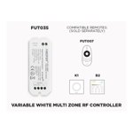 FUT035 1 TO 4 ZONES SELF REPEATING RF CCT VARIABLE WHITE LED CONTROLLER