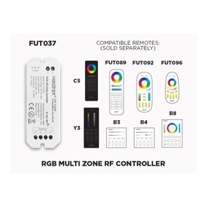FUT037 1 TO 8 ZONES SELF REPEATING RF RGB LED CONTROLLER