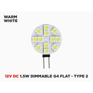 12V DC FLAT G4 LED BULBS 1.5W DIMMABLE