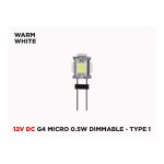 12V DC G4 MICRO 0.5W DIMMABLE LED BULB