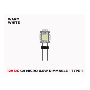 12V DC G4 MICRO 0.5W DIMMABLE LED BULB