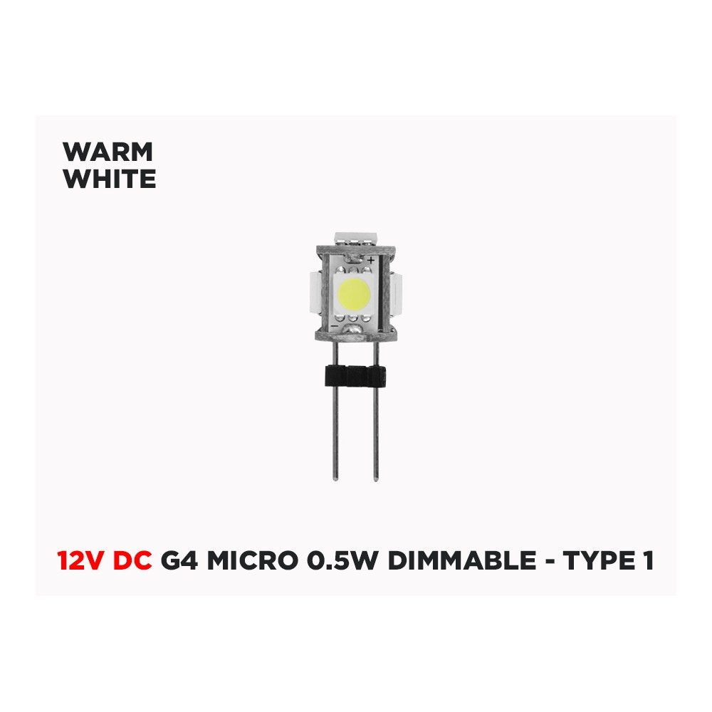 12V DC G4 MICRO 0.5W DIMMABLE LED BULB