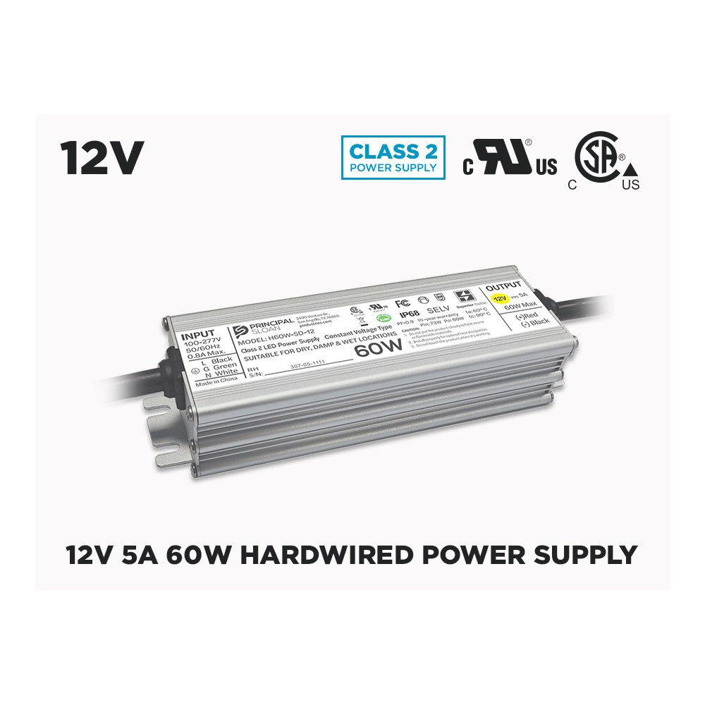 PRINCIPAL SLOAN (FORMELY HANLEY) OUTDOOR 12V DC CLASS 2 LED DRIVER 60W