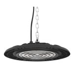 Luminaire industriel haute baie UFO 200W 100-277V 50K noir lentille claire gradable 0-10vdc