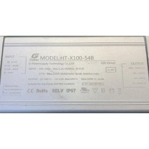 LED Driver HT 120-277VAC 27-54VDC 100W 1.5-3.0A Dimmable 1-10VDC UL Dry and Damp