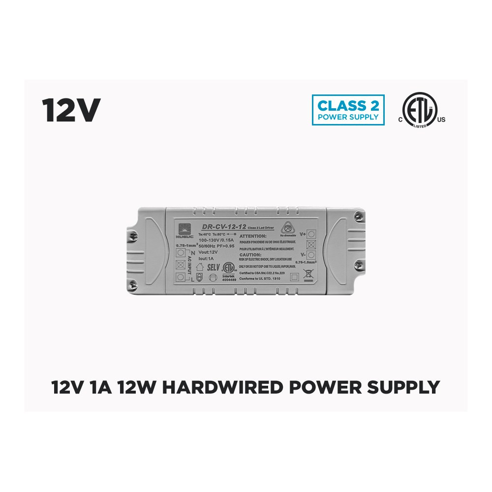 12V DC HARDWIRED LED DRIVER - 12W (1A)