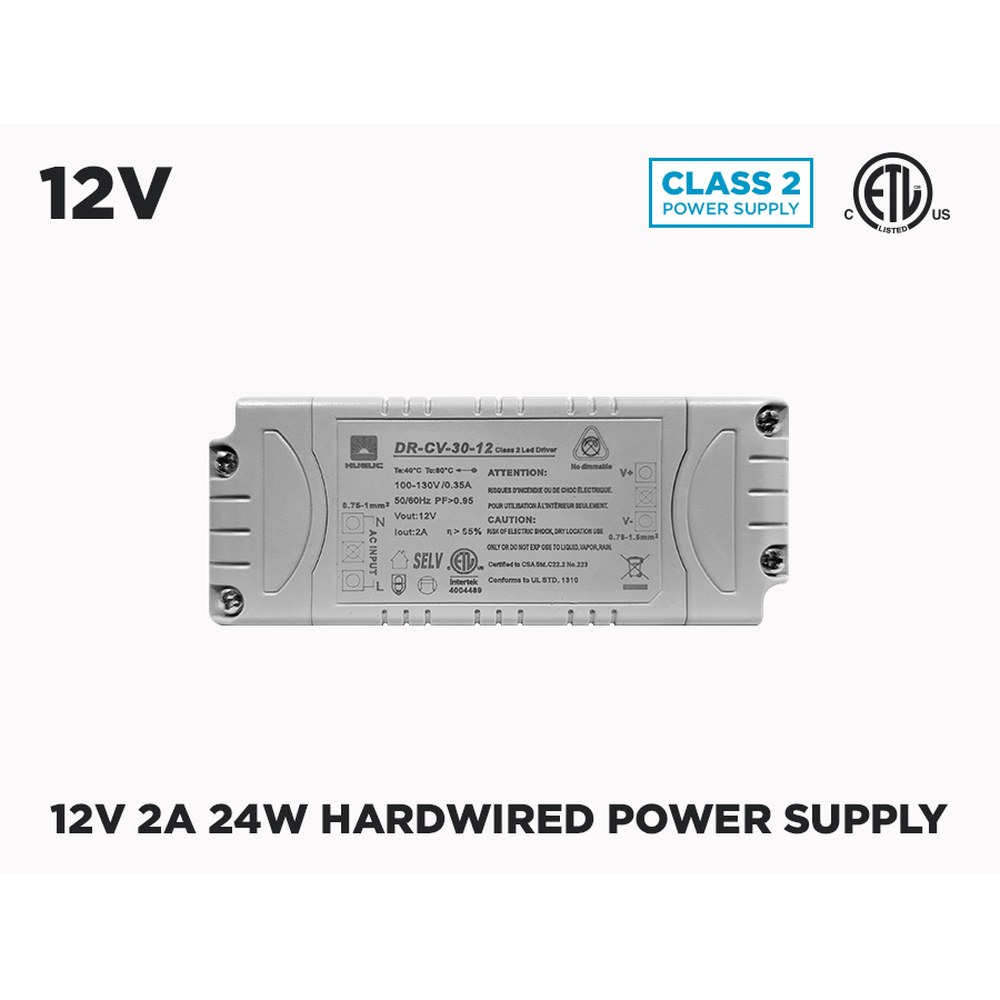 12V DC HARDWIRED LED DRIVER - 24W (2A)