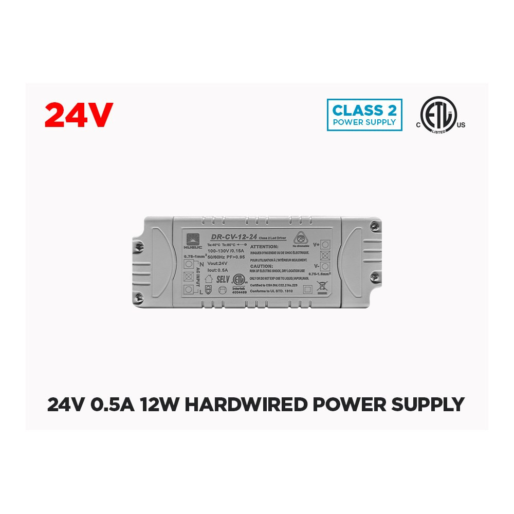 24V DC HARDWIRED LED DRIVER - 12W (0.5A)
