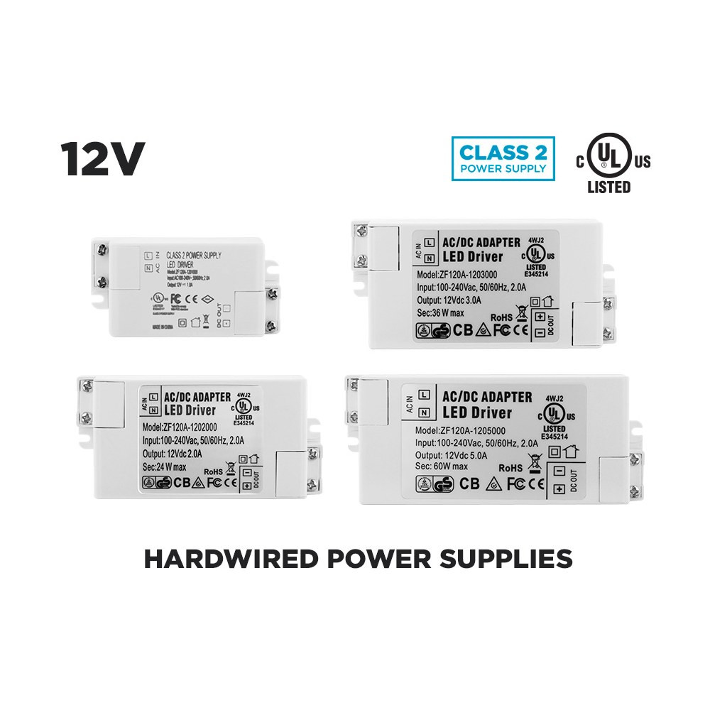 12V HARDWIRED COMPACT LED DRIVER - 12W (1A)