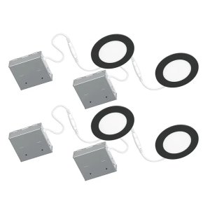 4-pack 4" LED Recessed Light 9W 4000K Matte White