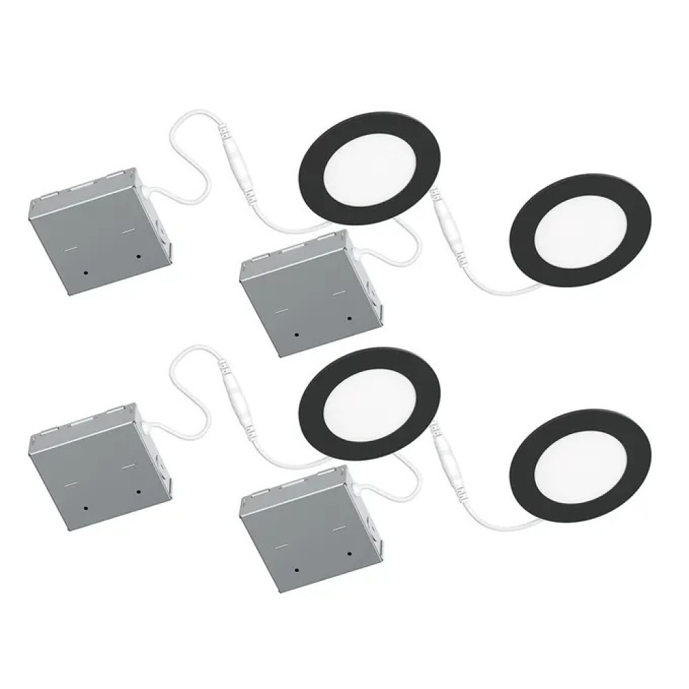 4-pack 4" LED Recessed Light 9W 4000K Matte White