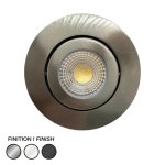 LED RECESSED 4" DLS ROUND - 9W - 3CCT BRUSHED STEEL