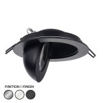 LED RECESSED 4" DLS ROUND - 9W - 5CCT BLACK