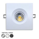 LED RECESSED 4" DLX SQUARE - 8W - LCDLX4S-CCT-8W-WH