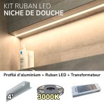 SHOWER NICHE KIT: ALUMINUM PROFILE + LED STRIP + POWER SUPPLY