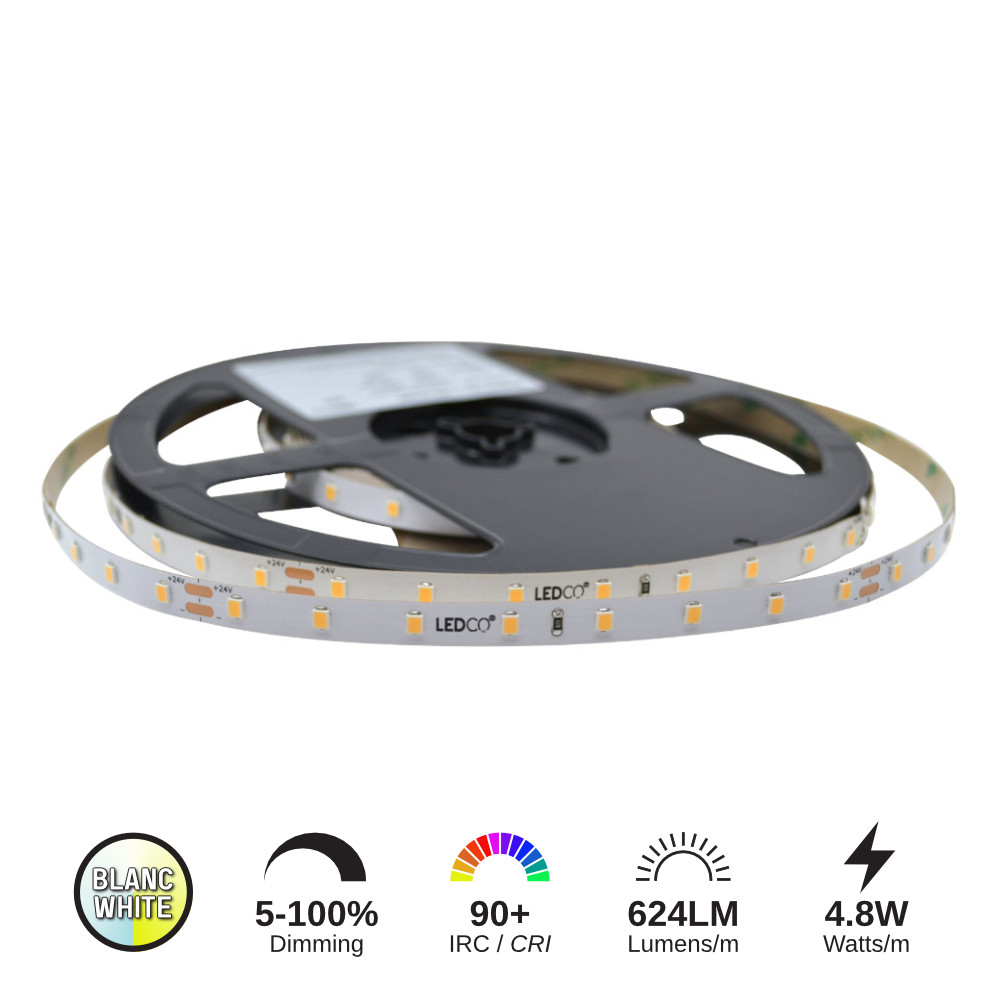 LED STRIP 24V 2835 4.8W/M 624LM/M IP22 (40K)