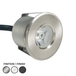 LED PUCK LIGHT #2000 ROUND 3000K BRUSHED STEEL