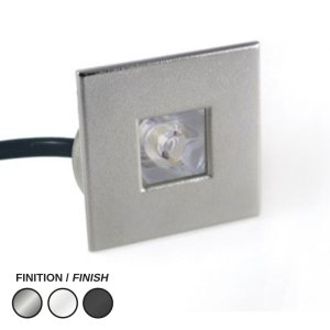 LED PUCK LIGHT #2000 SQUARE 3000K BRUSHED STEEL