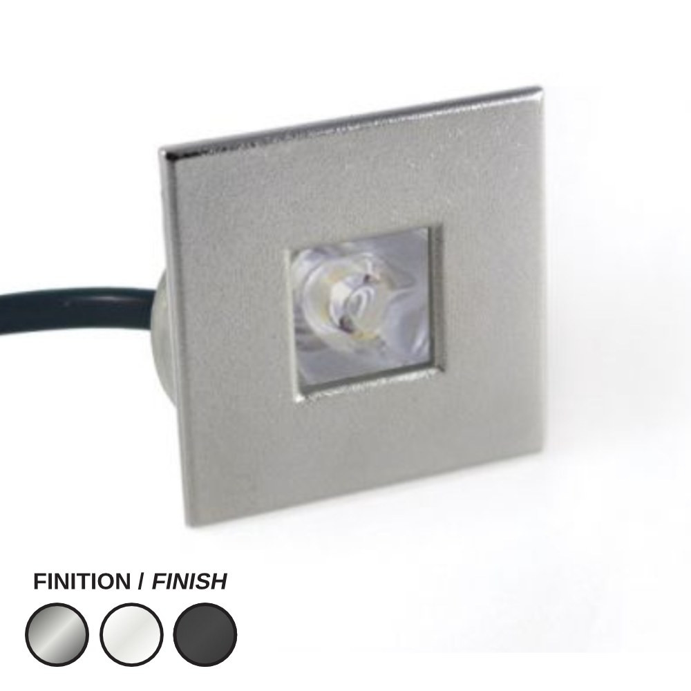 LED PUCK LIGHT #2000 SQUARE 4000K BRUSHED STEEL