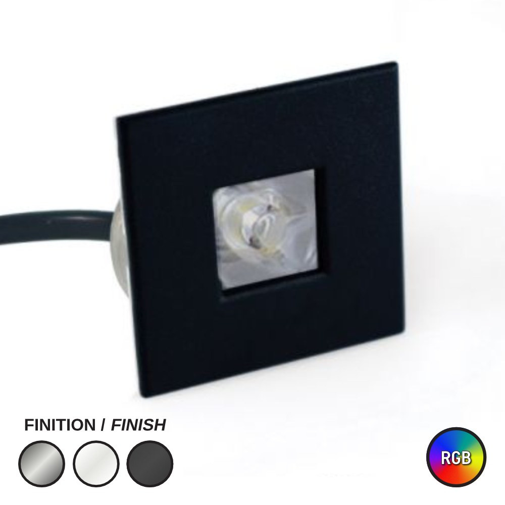 LED PUCK LIGHT #2000 SQUARE RGB BLACK