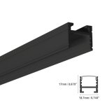 LED ALUMINUM PROFILE #14 - LCPROF-14-16FT-BK