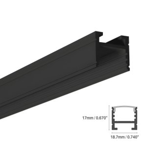 LED ALUMINUM PROFILE #14 - LCPROF-14-16FT-BK