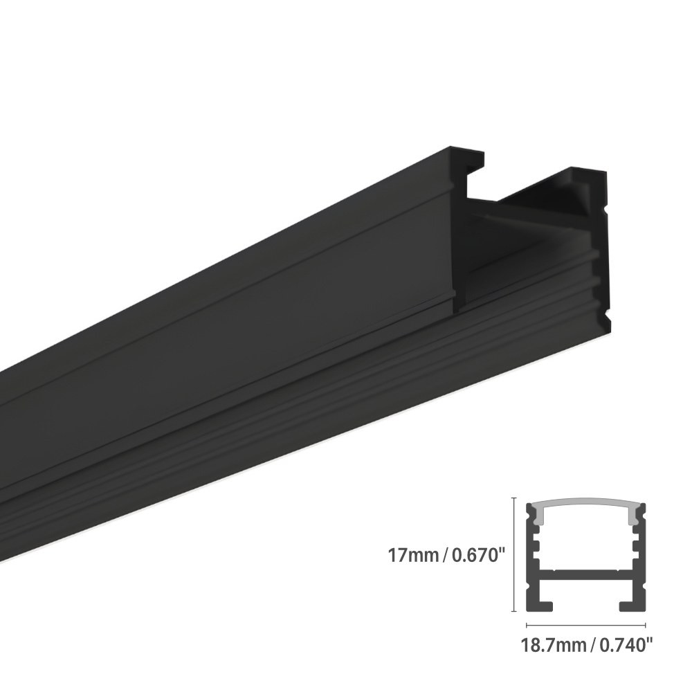 LED ALUMINUM PROFILE #14 - LCPROF-14-16FT-BK