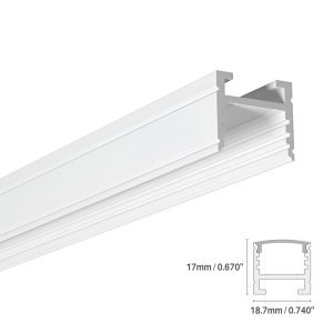LED ALUMINUM PROFILE #14 - LCPROF-14-8FT-WH