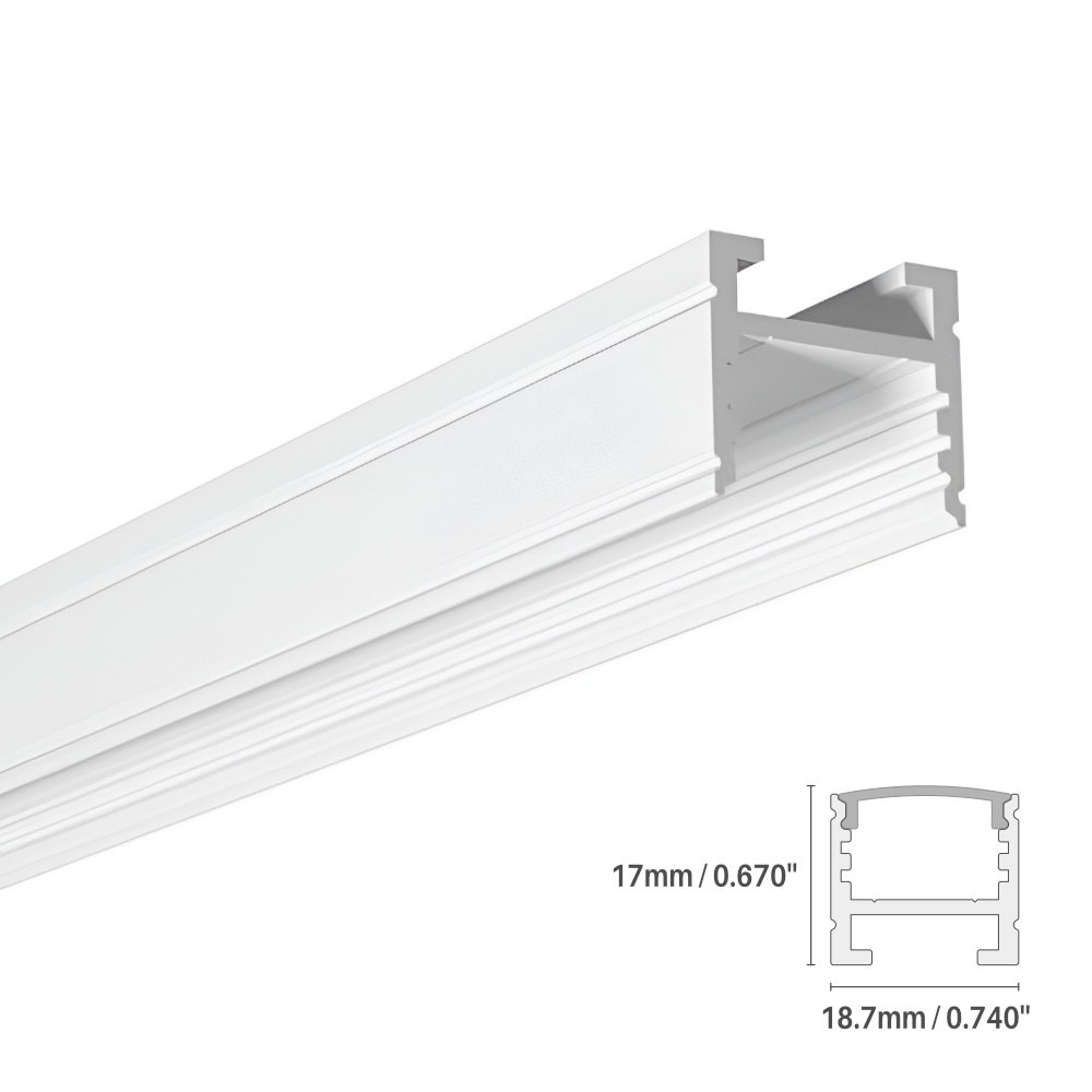 LED ALUMINUM PROFILE #14 - LCPROF-14-8FT-WH