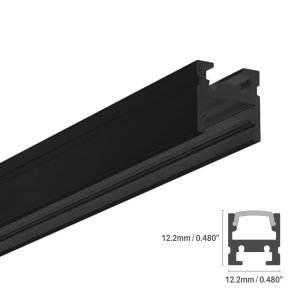 LED ALUMINUM PROFILE #440 - LCPROF-44-16FT-BK