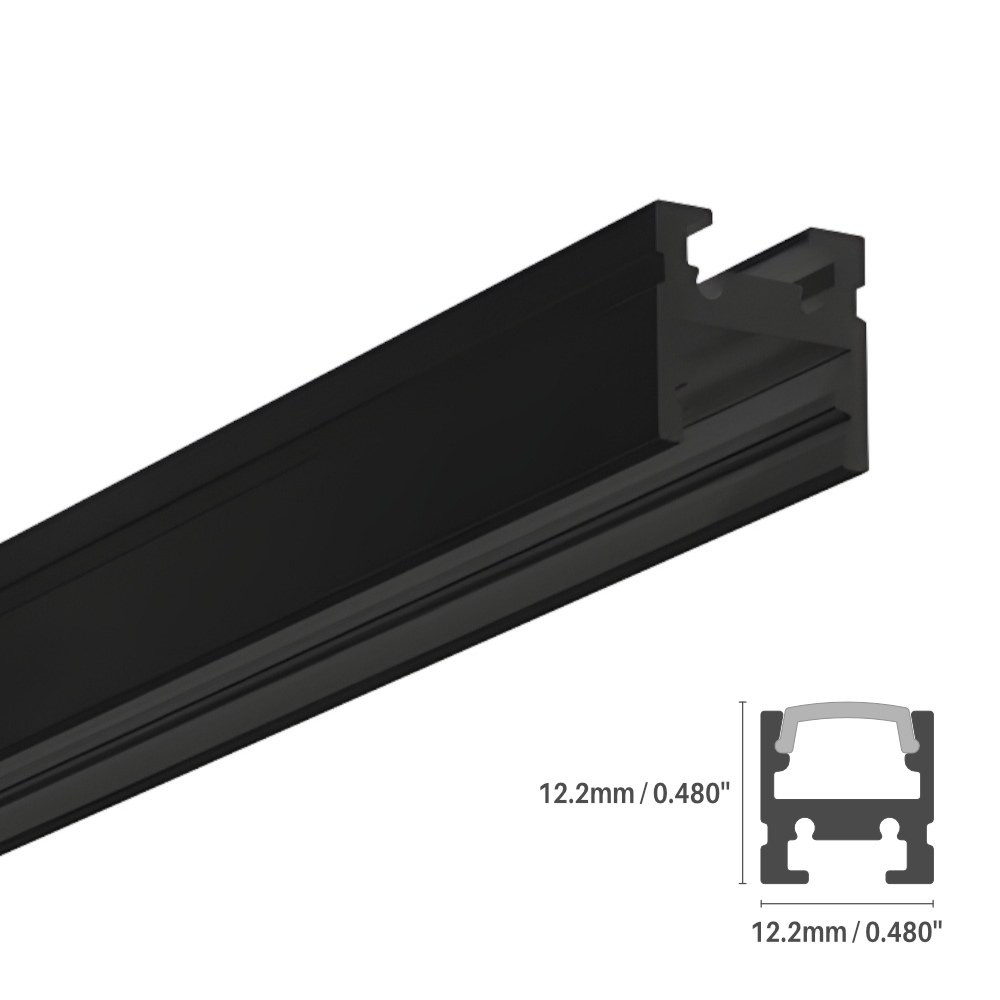 LED ALUMINUM PROFILE #440 - LCPROF-44-8FT-BK