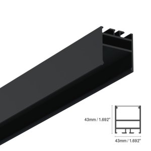LED ALUMINUM PROFILE #49 - LCPROF-49-8FT-BK-LENS-OPAQ