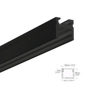 LED ALUMINUM PROFILE #80 - LCPROF-80-16FT-BK