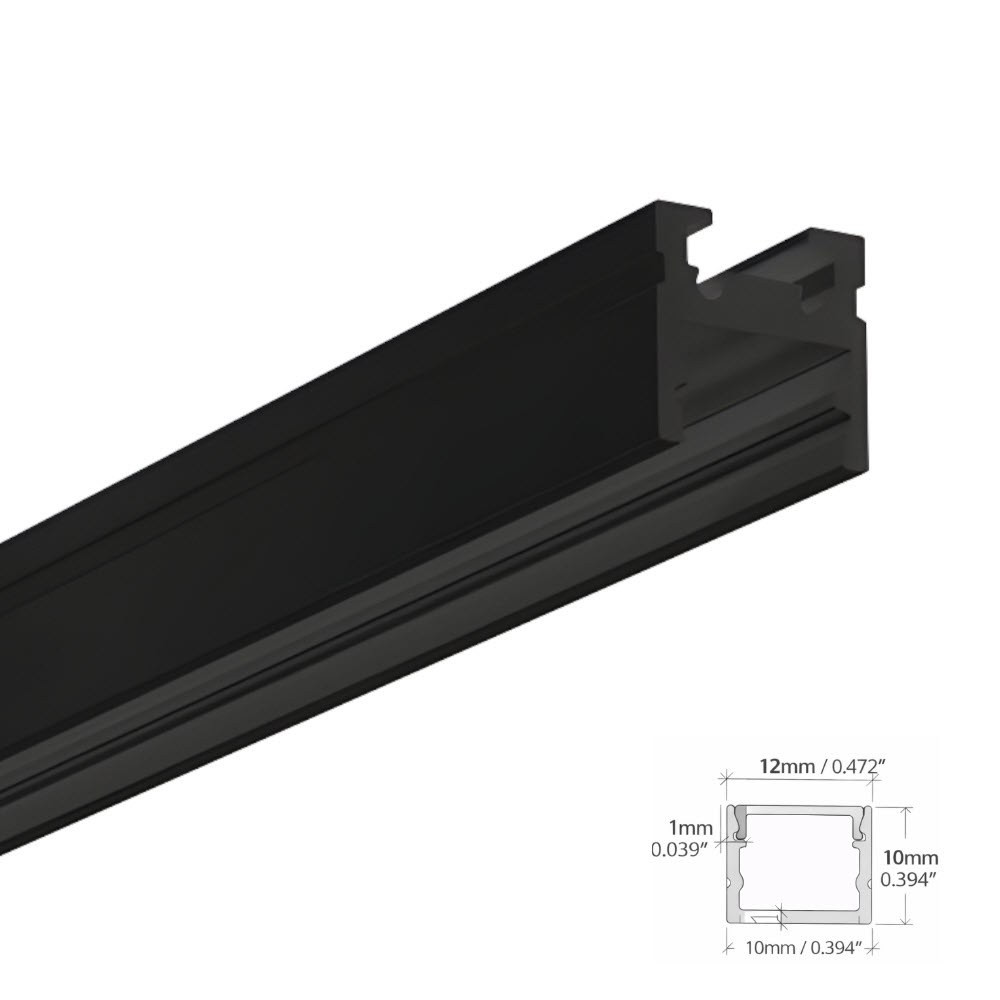 LED ALUMINUM PROFILE #80 - LCPROF-80-16FT-BK-LENS-OPAQ