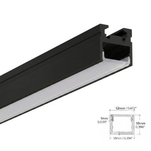 LED ALUMINUM PROFILE #80 - LCPROF-80-8FT-BK-LENS-OPAQ