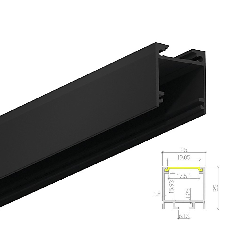 LED ALUMINUM PROFILE #81 - LCPROF-81-16FT-BK
