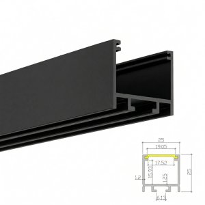 LED ALUMINUM PROFILE #81 - LCPROF-81-8FT-BK