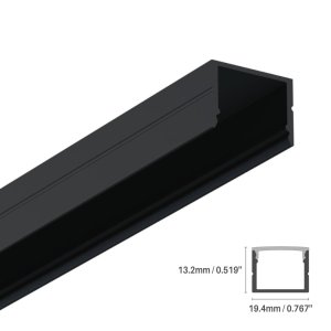LED ALUMINUM PROFILE #85 - LCPROF-85-8FT-BK