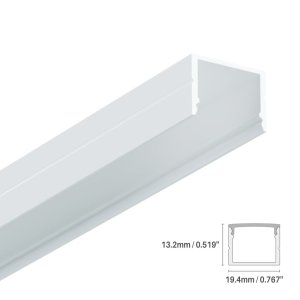 LED ALUMINUM PROFILE #85 - LCPROF-85-8FT-WH-LENS-OPAQ