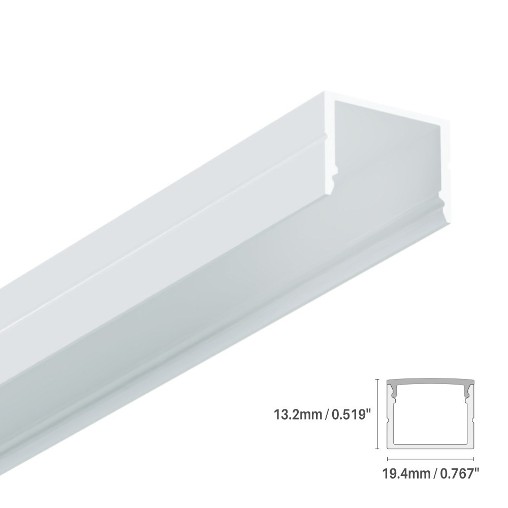 LED ALUMINUM PROFILE #85 - LCPROF-85-8FT-WH