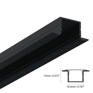 LED ALUMINUM PROFILE #86 - LCPROF-86-8FT-BK