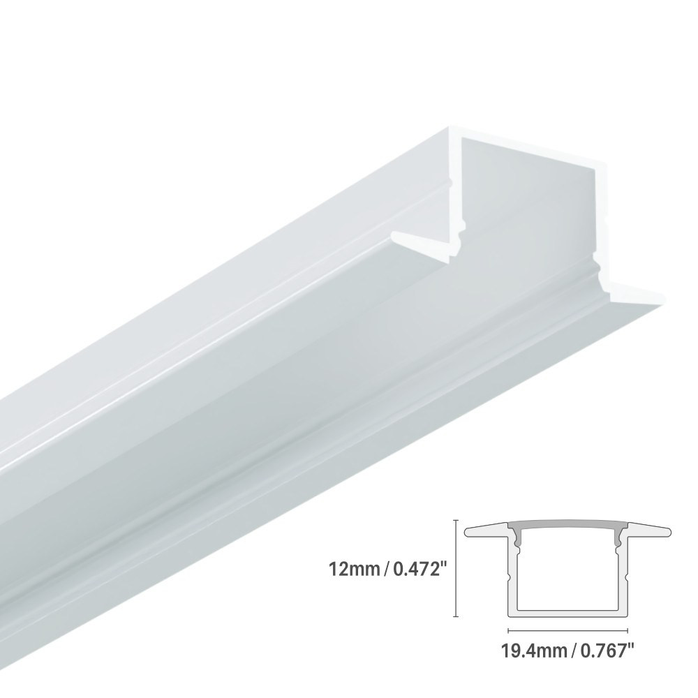LED ALUMINUM PROFILE #86 - LCPROF-86-8FT-WH