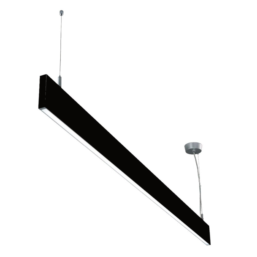 4' BIDIRECTIONAL LINEAR SUSPENDED LUMINAIRE - LCSUSP-UD-4FT-BK-40W-40K