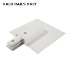 CONNECTEUR D'EXTRÉMITÉ ET PLAQUE POUR RAIL HALO - BLANC