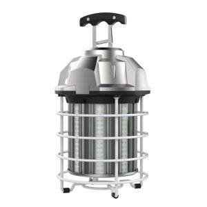 100W CAGED HIGH BAY AREA FIXTURE - INTEGRATED 6' POWER CORD AND QUICK INSTALL METAL HOOK INCLUDED 120-277V