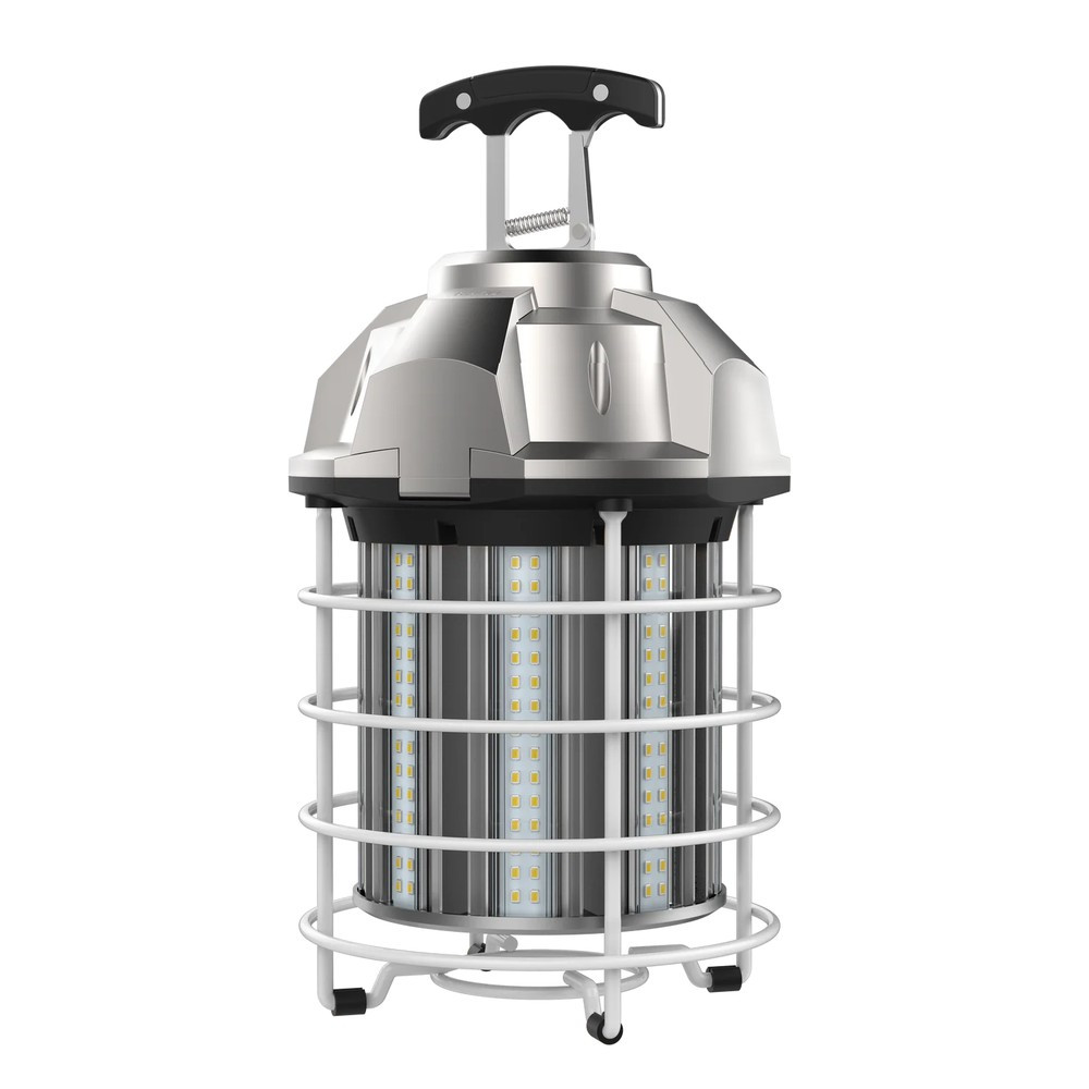 100W CAGED HIGH BAY AREA FIXTURE - INTEGRATED 6' POWER CORD AND QUICK INSTALL METAL HOOK INCLUDED 120-277V